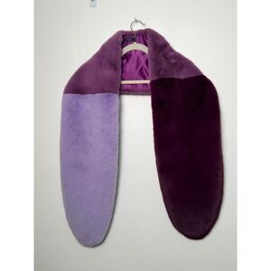 Halogen Atlantic Pacific Faux Fur Scarf Purple‎ Lavender Ombre